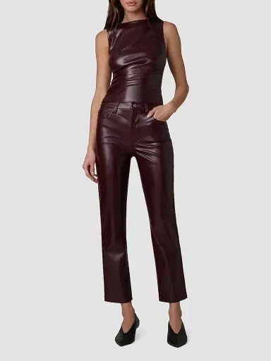 Joe's Jeans Women's The Lyra Faux Leather Slim Ankle Pants - Cabernet - Size 32 | Thumbnail 2 Joe's Jeans Women's The Lyra Faux Leather Slim Ankle Pants - Cabernet - Size 32 | Thumbnail 2