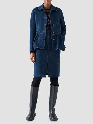 Akris punto Women's Brushed Denim Jacket - Blue Denim - Size 14 | Thumbnail 2 Akris punto Women's Brushed Denim Jacket - Blue Denim - Size 14 | Thumbnail 2