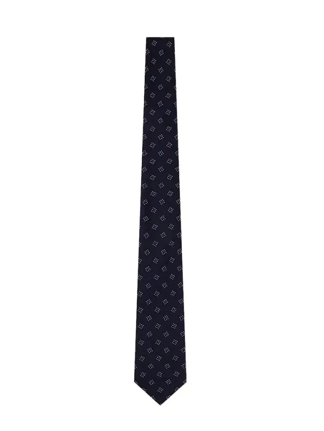 Men's Geometric Box Silk Tie - Fancy Blue Men's Geometric Box Silk Tie - Fancy Blue