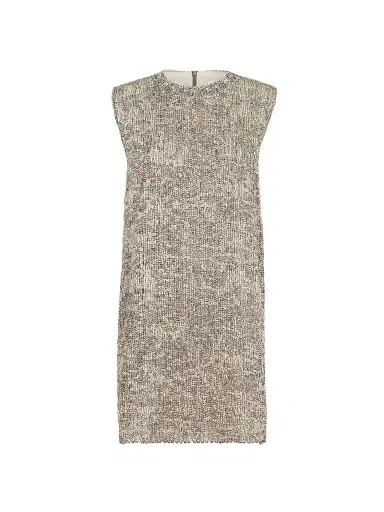 Brunello Cucinelli Women's Dazzling Craquelé Embroidery Dress - Silver | Thumbnail 1 Brunello Cucinelli Women's Dazzling Craquelé Embroidery Dress - Silver | Thumbnail 1