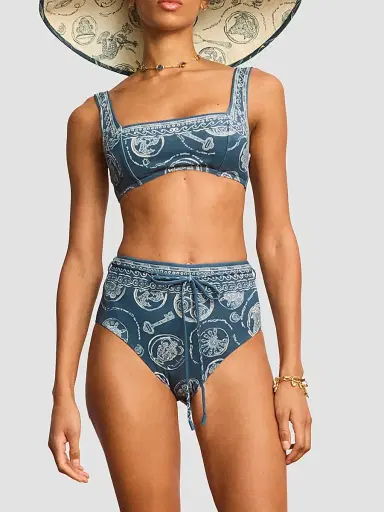 ALÉMAIS Women's Lucky Square-Neck Bikini Top - Blue - Size XS | Thumbnail 3 ALÉMAIS Women's Lucky Square-Neck Bikini Top - Blue - Size XS | Thumbnail 3