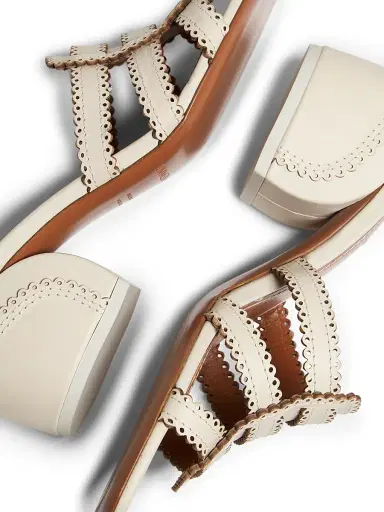 Zimmermann Women's Goldie 65MM Scalloped Leather Sandals - Macadamia | Thumbnail 6 Zimmermann Women's Goldie 65MM Scalloped Leather Sandals - Macadamia | Thumbnail 6