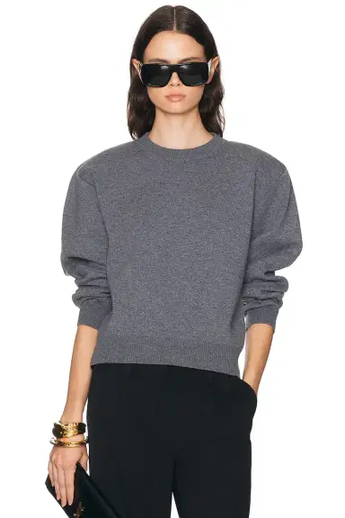 RÓHE Statement Shoulder Crewneck Sweater | Thumbnail 1 RÓHE Statement Shoulder Crewneck Sweater | Thumbnail 1