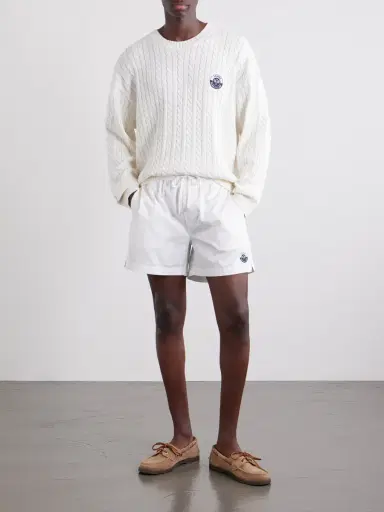 Frame Logo-Embroidered Cable-Knit Cotton and Wool-Blend Sweater - Men | Thumbnail 2 Frame Logo-Embroidered Cable-Knit Cotton and Wool-Blend Sweater - Men | Thumbnail 2