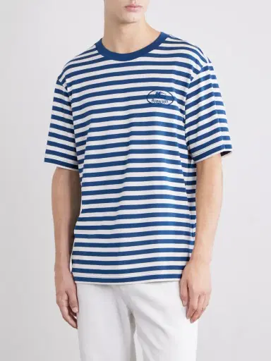 Burberry Ryan Logo-Embroidered Striped Cotton-Blend Jersey T-Shirt - Men | Thumbnail 3 Burberry Ryan Logo-Embroidered Striped Cotton-Blend Jersey T-Shirt - Men | Thumbnail 3