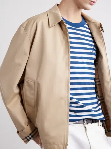 Burberry Ryan Logo-Embroidered Striped Cotton-Blend Jersey T-Shirt - Men | Thumbnail 5 Burberry Ryan Logo-Embroidered Striped Cotton-Blend Jersey T-Shirt - Men | Thumbnail 5