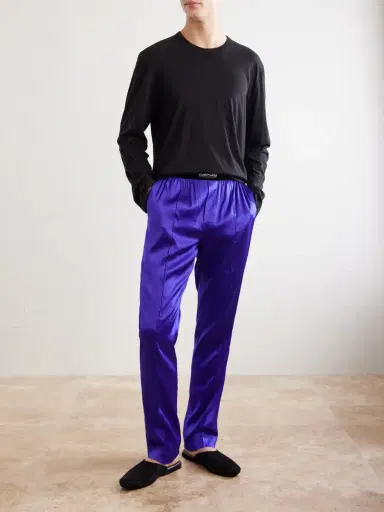 Tom Ford Silk-Blend Satin Pyjama Trousers - Men | Thumbnail 2 Tom Ford Silk-Blend Satin Pyjama Trousers - Men | Thumbnail 2