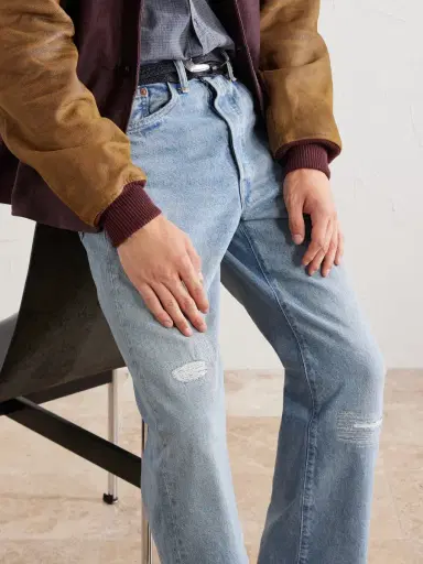 RRL Straight-Leg Logo-Embroidered Distressed Jeans - Men | Thumbnail 5 RRL Straight-Leg Logo-Embroidered Distressed Jeans - Men | Thumbnail 5