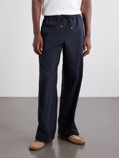 Frame Straight-Leg Drawstring Logo-Embroidered Cotton-Blend Trousers - Men | Thumbnail 3 Frame Straight-Leg Drawstring Logo-Embroidered Cotton-Blend Trousers - Men | Thumbnail 3