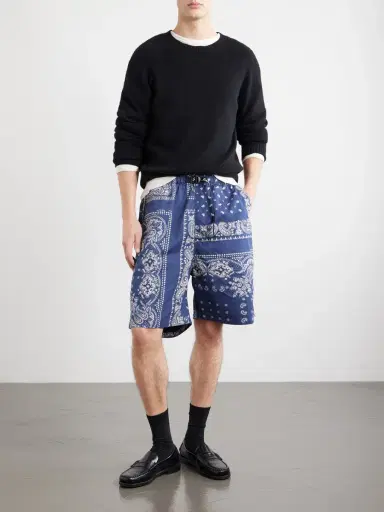 KAPITAL Easy Straight-Leg Belted Bandana-Print Cotton Shorts - Men | Thumbnail 2 KAPITAL Easy Straight-Leg Belted Bandana-Print Cotton Shorts - Men | Thumbnail 2