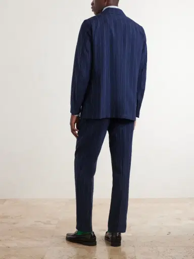 Drake's Games Pinstriped Linen and Cotton-Blend Suit Jacket - Men | Thumbnail 4 Drake's Games Pinstriped Linen and Cotton-Blend Suit Jacket - Men | Thumbnail 4