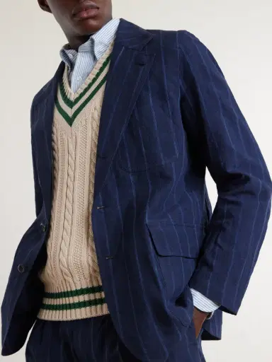 Drake's Games Pinstriped Linen and Cotton-Blend Suit Jacket - Men | Thumbnail 5 Drake's Games Pinstriped Linen and Cotton-Blend Suit Jacket - Men | Thumbnail 5
