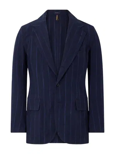 Drake's Games Pinstriped Linen and Cotton-Blend Suit Jacket - Men | Thumbnail 1 Drake's Games Pinstriped Linen and Cotton-Blend Suit Jacket - Men | Thumbnail 1