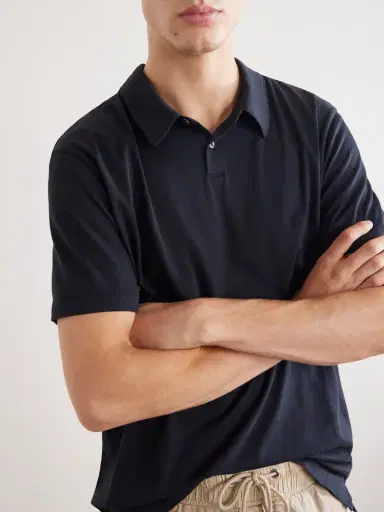 James Perse Lotus Cotton-Jersey Polo Shirt - Men | Thumbnail 5 James Perse Lotus Cotton-Jersey Polo Shirt - Men | Thumbnail 5