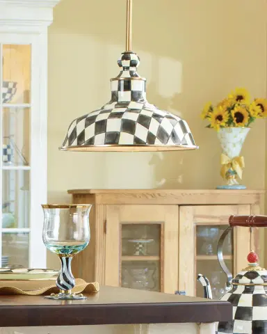 MacKenzie-Childs Courtly Check Barn Pendant Lamp, 12" | Thumbnail 5 MacKenzie-Childs Courtly Check Barn Pendant Lamp, 12" | Thumbnail 5