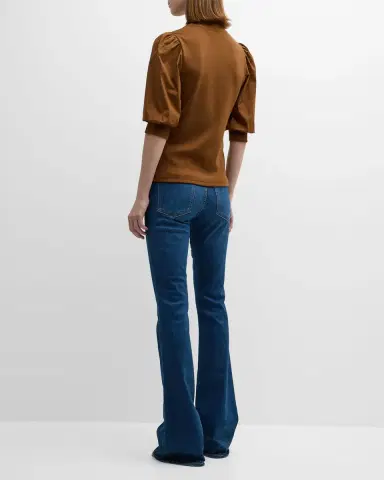 Veronica Beard Coralee Puff Sleeve Button-Front Top | Thumbnail 6 Veronica Beard Coralee Puff Sleeve Button-Front Top | Thumbnail 6