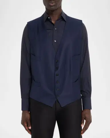 Tom Ford Men's Wool Button-Front Waistcoat | Thumbnail 4 Tom Ford Men's Wool Button-Front Waistcoat | Thumbnail 4
