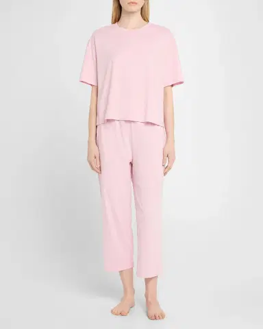 Skin Cali and Carlyn Cropped Pima Cotton Pajama Set | Thumbnail 2 Skin Cali and Carlyn Cropped Pima Cotton Pajama Set | Thumbnail 2