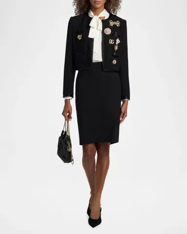Dolce & Gabbana Embellished Virgin Wool-Blend Jacket | Thumbnail 2 Dolce & Gabbana Embellished Virgin Wool-Blend Jacket | Thumbnail 2