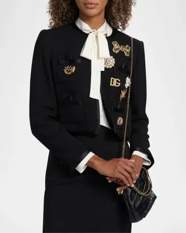 Dolce & Gabbana Embellished Virgin Wool-Blend Jacket | Thumbnail 4 Dolce & Gabbana Embellished Virgin Wool-Blend Jacket | Thumbnail 4