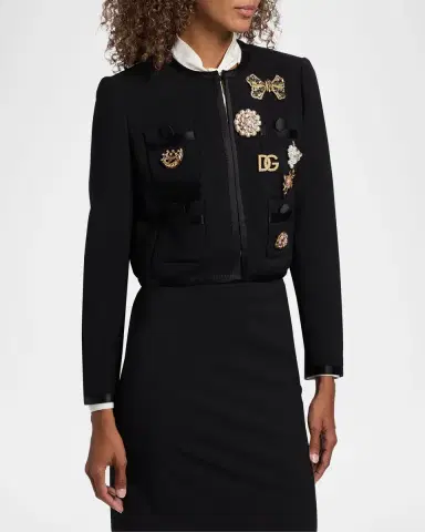 Dolce & Gabbana Embellished Virgin Wool-Blend Jacket | Thumbnail 7 Dolce & Gabbana Embellished Virgin Wool-Blend Jacket | Thumbnail 7