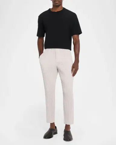 Homme Plissé Issey Miyake Men's Linen Like Pleated Tapered Trousers | Thumbnail 2 Homme Plissé Issey Miyake Men's Linen Like Pleated Tapered Trousers | Thumbnail 2