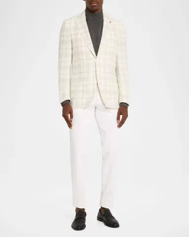 Isaia Men 's Plaid Wool Single-Breasted Sport Coat | Thumbnail 2 Isaia Men 's Plaid Wool Single-Breasted Sport Coat | Thumbnail 2