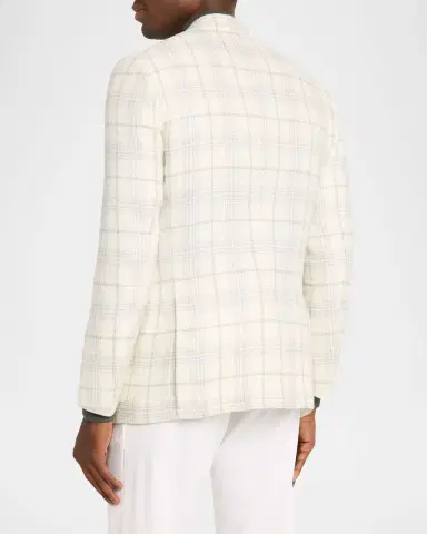 Isaia Men 's Plaid Wool Single-Breasted Sport Coat | Thumbnail 3 Isaia Men 's Plaid Wool Single-Breasted Sport Coat | Thumbnail 3