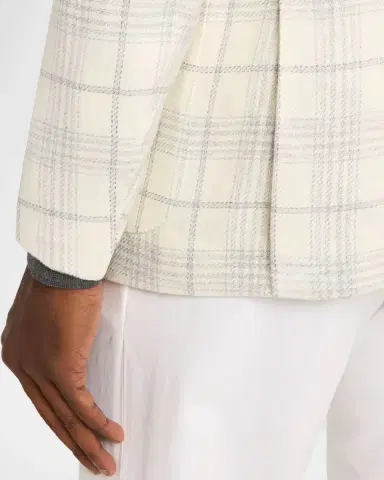 Isaia Men 's Plaid Wool Single-Breasted Sport Coat | Thumbnail 8 Isaia Men 's Plaid Wool Single-Breasted Sport Coat | Thumbnail 8