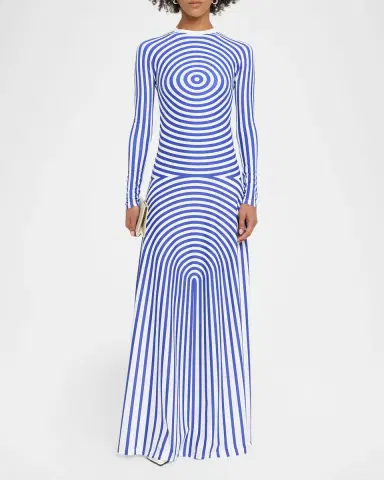 Jean Paul Gaultier Target Print Jersey Long-Sleeve Maxi Dress | Thumbnail 2 Jean Paul Gaultier Target Print Jersey Long-Sleeve Maxi Dress | Thumbnail 2