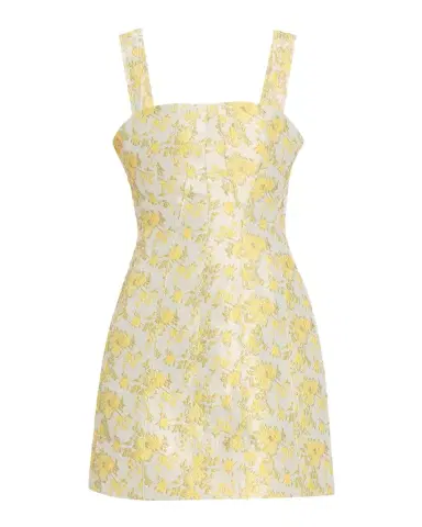 Simkhai Lydia Square-Neck Floral Jacquard Mini Dress | Thumbnail 1 Simkhai Lydia Square-Neck Floral Jacquard Mini Dress | Thumbnail 1
