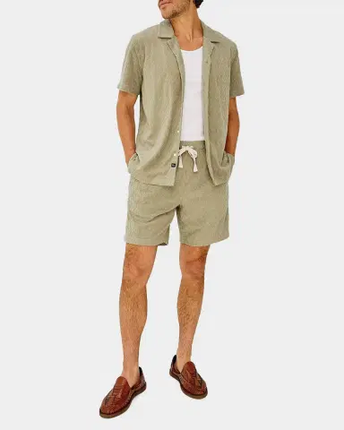 RAILS Men's Maverick Terry Diamond-Jacquard Camp Shirt | Thumbnail 2 RAILS Men's Maverick Terry Diamond-Jacquard Camp Shirt | Thumbnail 2