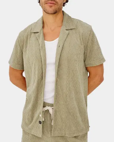 RAILS Men's Maverick Terry Diamond-Jacquard Camp Shirt | Thumbnail 4 RAILS Men's Maverick Terry Diamond-Jacquard Camp Shirt | Thumbnail 4
