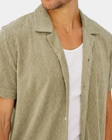 RAILS Men's Maverick Terry Diamond-Jacquard Camp Shirt | Thumbnail 5 RAILS Men's Maverick Terry Diamond-Jacquard Camp Shirt | Thumbnail 5