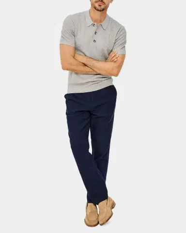 RAILS Men's Nathan Textured Cotton-Cashmere Polo Shirt | Thumbnail 2 RAILS Men's Nathan Textured Cotton-Cashmere Polo Shirt | Thumbnail 2
