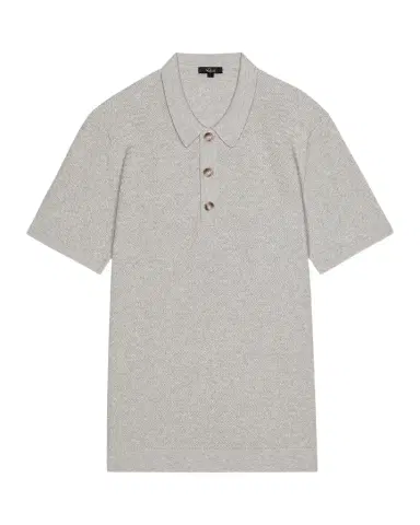 RAILS Men's Nathan Textured Cotton-Cashmere Polo Shirt | Thumbnail 1 RAILS Men's Nathan Textured Cotton-Cashmere Polo Shirt | Thumbnail 1