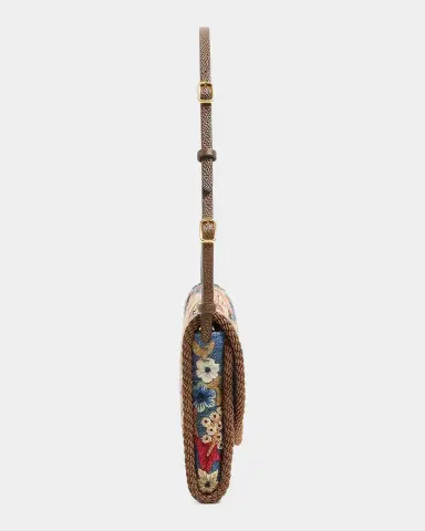 Valentino Garavani Devain Small Embroidered Denim Shoulder Bag | Thumbnail 6 Valentino Garavani Devain Small Embroidered Denim Shoulder Bag | Thumbnail 6
