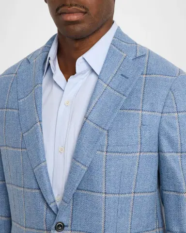 Sartorio Men's Wool and Cashmere Plaid Single-Breasted Sport Coat | Thumbnail 5 Sartorio Men's Wool and Cashmere Plaid Single-Breasted Sport Coat | Thumbnail 5