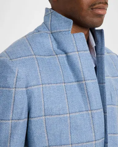 Sartorio Men's Wool and Cashmere Plaid Single-Breasted Sport Coat | Thumbnail 7 Sartorio Men's Wool and Cashmere Plaid Single-Breasted Sport Coat | Thumbnail 7