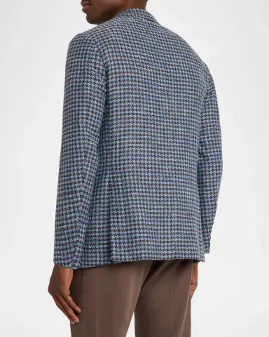 Sartorio Men's Wool and Silk Houndstooth Single-Breasted Sport Coat | Thumbnail 3 Sartorio Men's Wool and Silk Houndstooth Single-Breasted Sport Coat | Thumbnail 3