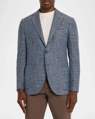 Sartorio Men's Wool and Silk Houndstooth Single-Breasted Sport Coat | Thumbnail 4 Sartorio Men's Wool and Silk Houndstooth Single-Breasted Sport Coat | Thumbnail 4