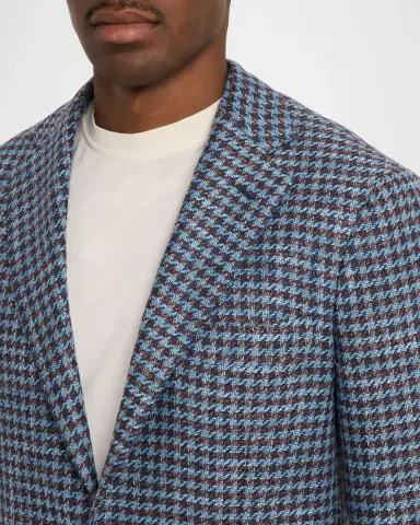 Sartorio Men's Wool and Silk Houndstooth Single-Breasted Sport Coat | Thumbnail 5 Sartorio Men's Wool and Silk Houndstooth Single-Breasted Sport Coat | Thumbnail 5