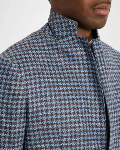 Sartorio Men's Wool and Silk Houndstooth Single-Breasted Sport Coat | Thumbnail 7 Sartorio Men's Wool and Silk Houndstooth Single-Breasted Sport Coat | Thumbnail 7