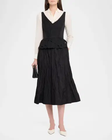 Jason Wu Collection Sleeveless Floral Embroidered Peplum Midi Dress | Thumbnail 2 Jason Wu Collection Sleeveless Floral Embroidered Peplum Midi Dress | Thumbnail 2