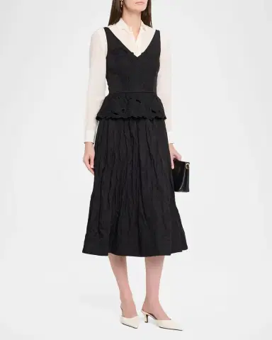 Jason Wu Collection Sleeveless Floral Embroidered Peplum Midi Dress | Thumbnail 4 Jason Wu Collection Sleeveless Floral Embroidered Peplum Midi Dress | Thumbnail 4