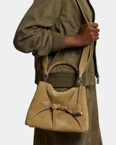 Ralph Lauren Collection Suede Wood Top Handle Bag | Thumbnail 2 Ralph Lauren Collection Suede Wood Top Handle Bag | Thumbnail 2