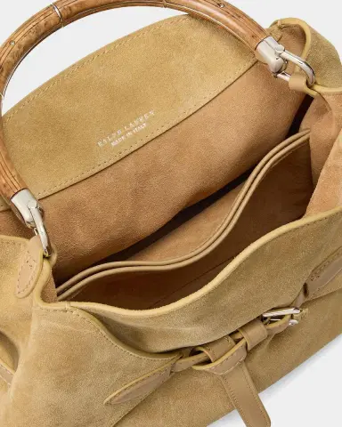 Ralph Lauren Collection Suede Wood Top Handle Bag | Thumbnail 4 Ralph Lauren Collection Suede Wood Top Handle Bag | Thumbnail 4