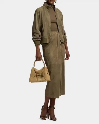 Ralph Lauren Collection Suede Wood Top Handle Bag | Thumbnail 5 Ralph Lauren Collection Suede Wood Top Handle Bag | Thumbnail 5