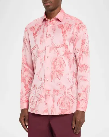 Etro Men 's Cotton Tonal Paisley Button-Down Shirt | Thumbnail 4 Etro Men 's Cotton Tonal Paisley Button-Down Shirt | Thumbnail 4