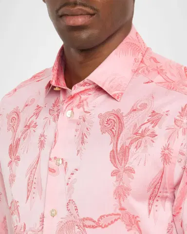 Etro Men 's Cotton Tonal Paisley Button-Down Shirt | Thumbnail 5 Etro Men 's Cotton Tonal Paisley Button-Down Shirt | Thumbnail 5